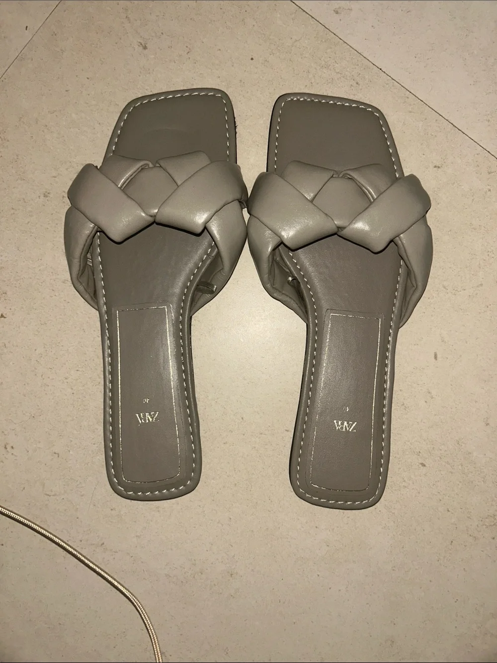 Zara braided woven slide sandal - Picture 2 of 4